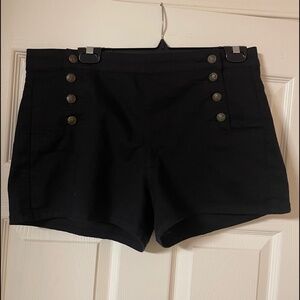 Blackheart Black High-Waisted Sailor Shorts